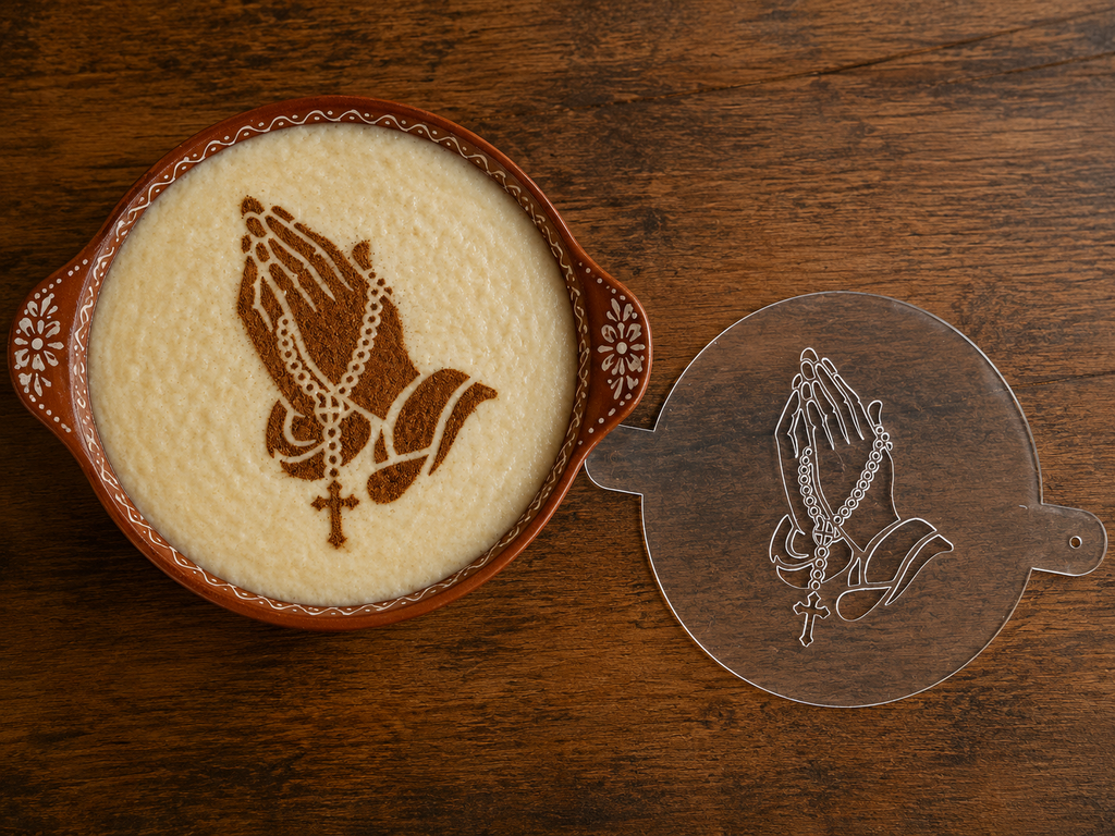 Praying Hands & Rosary Food Stencil