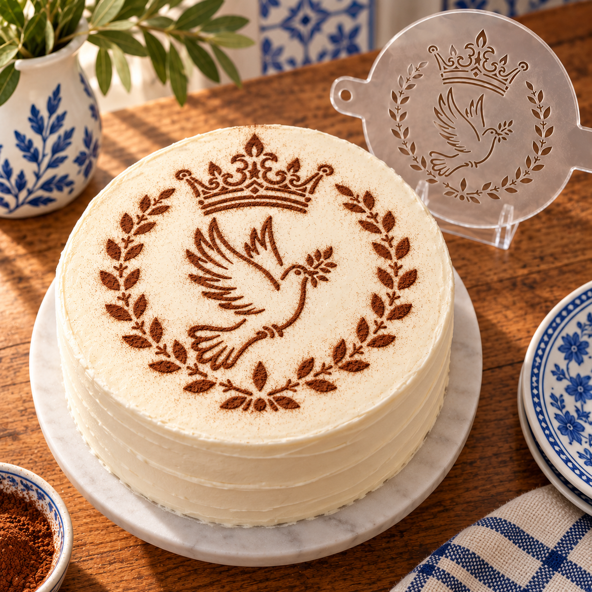Crown, Dove &amp; Wreath Food Stencil