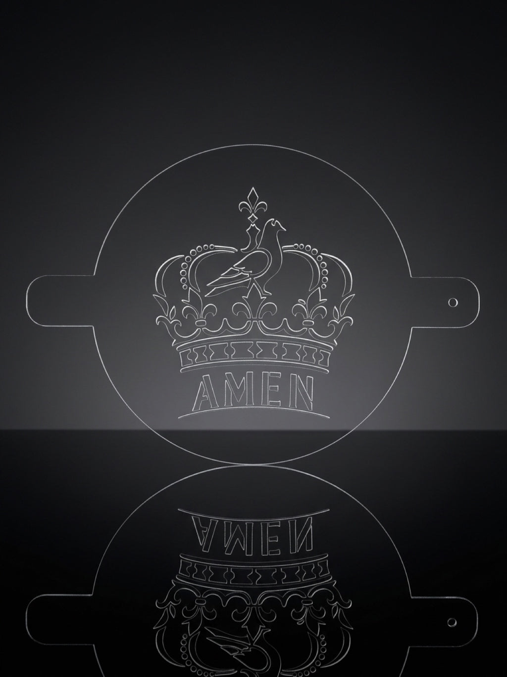 Crown of the Holy Spirit with “AMEN” Acrylic Food Stencil