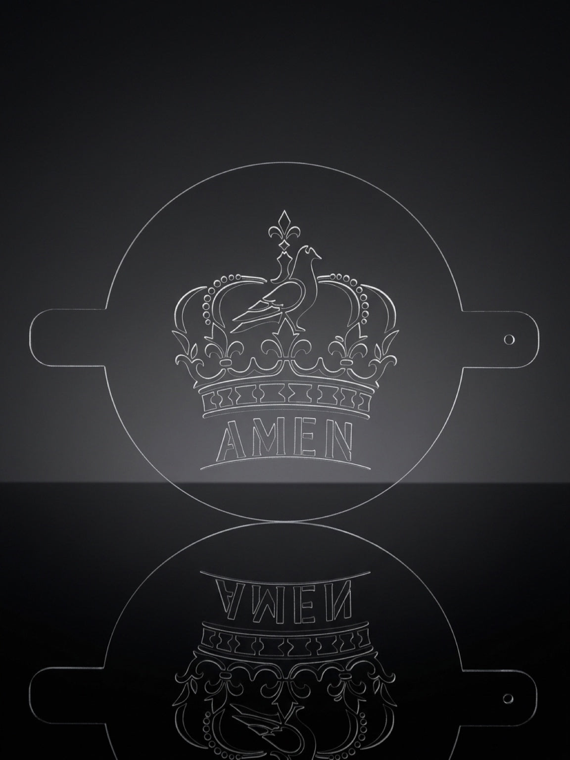 Crown of the Holy Spirit with “AMEN” Acrylic Food Stencil