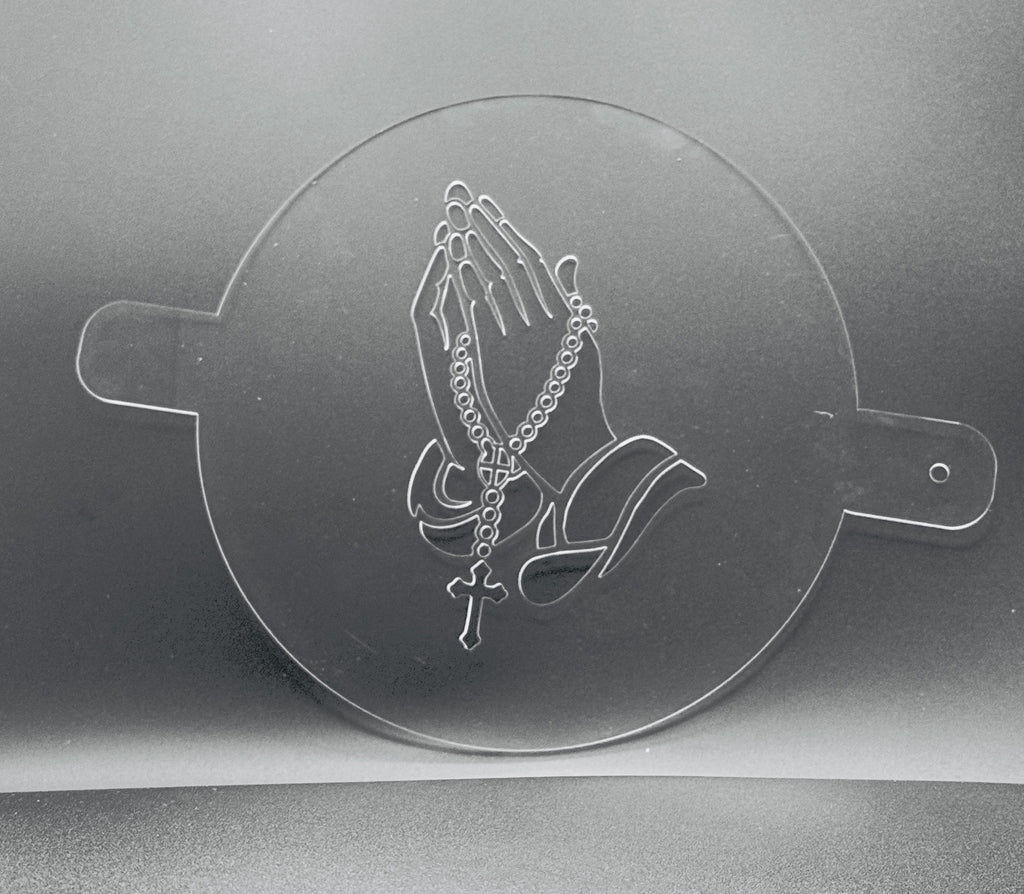 Praying Hands & Rosary Food Stencil