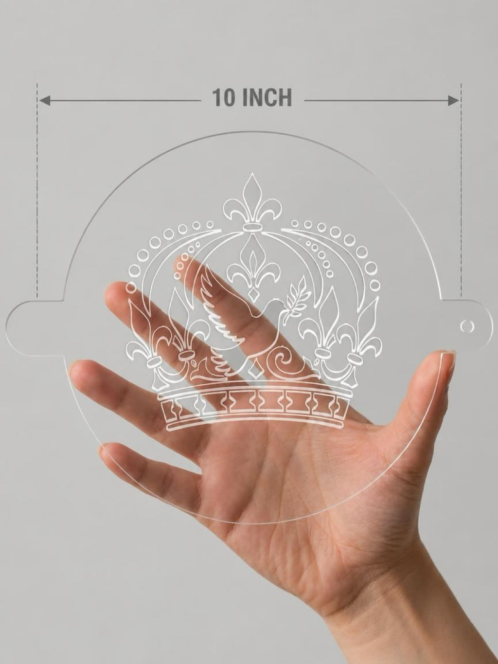 Holy Spirit Crown & Dove Acrylic Food Stencil