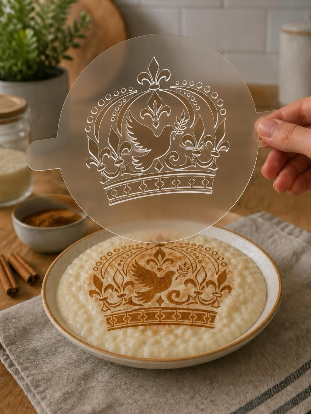 Holy Spirit Crown & Dove Acrylic Food Stencil