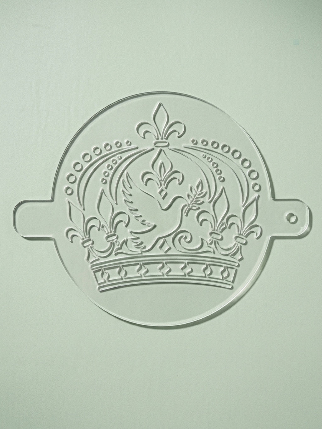 Holy Spirit Crown & Dove Acrylic Food Stencil