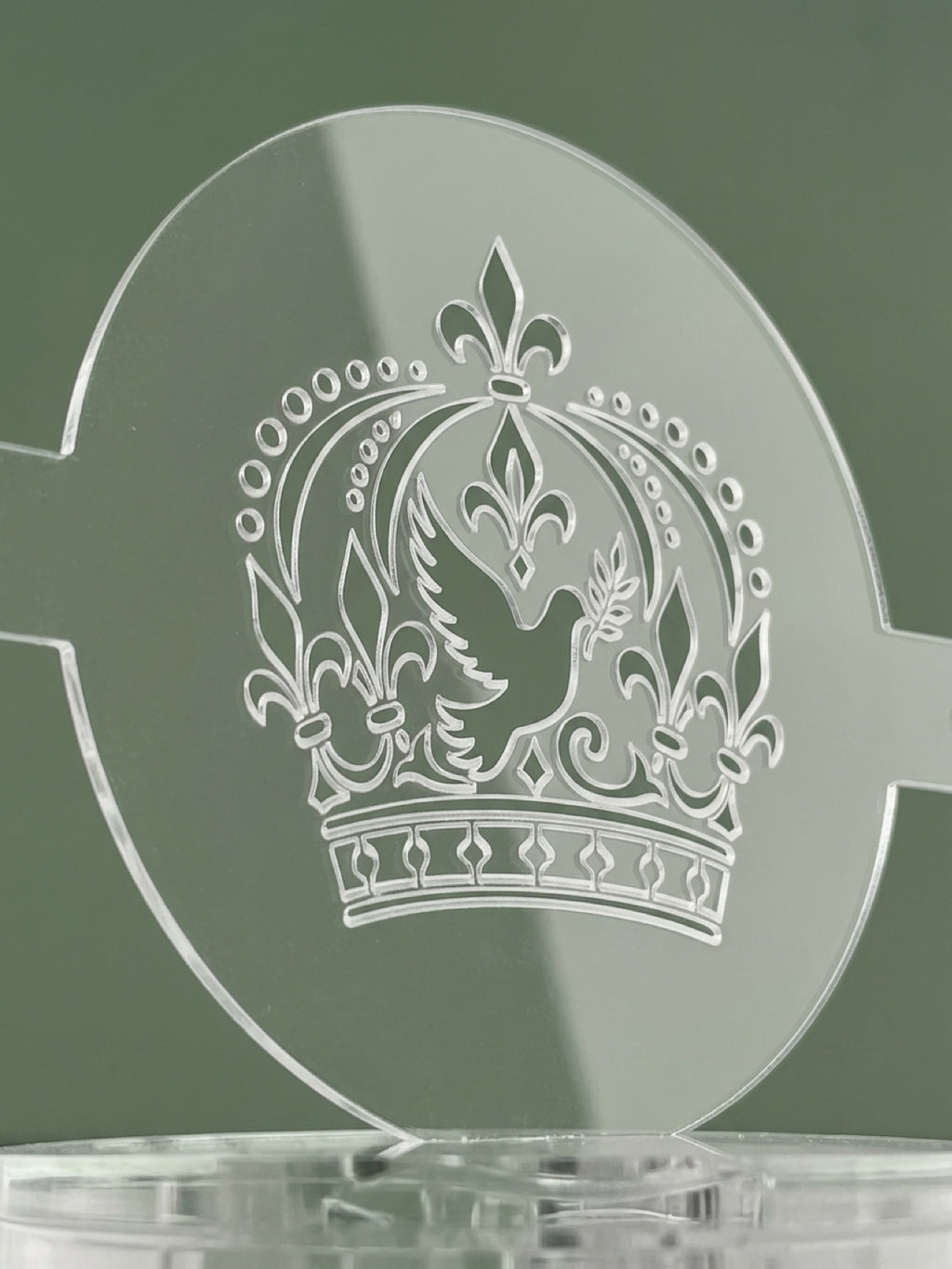 Holy Spirit Crown & Dove Acrylic Food Stencil