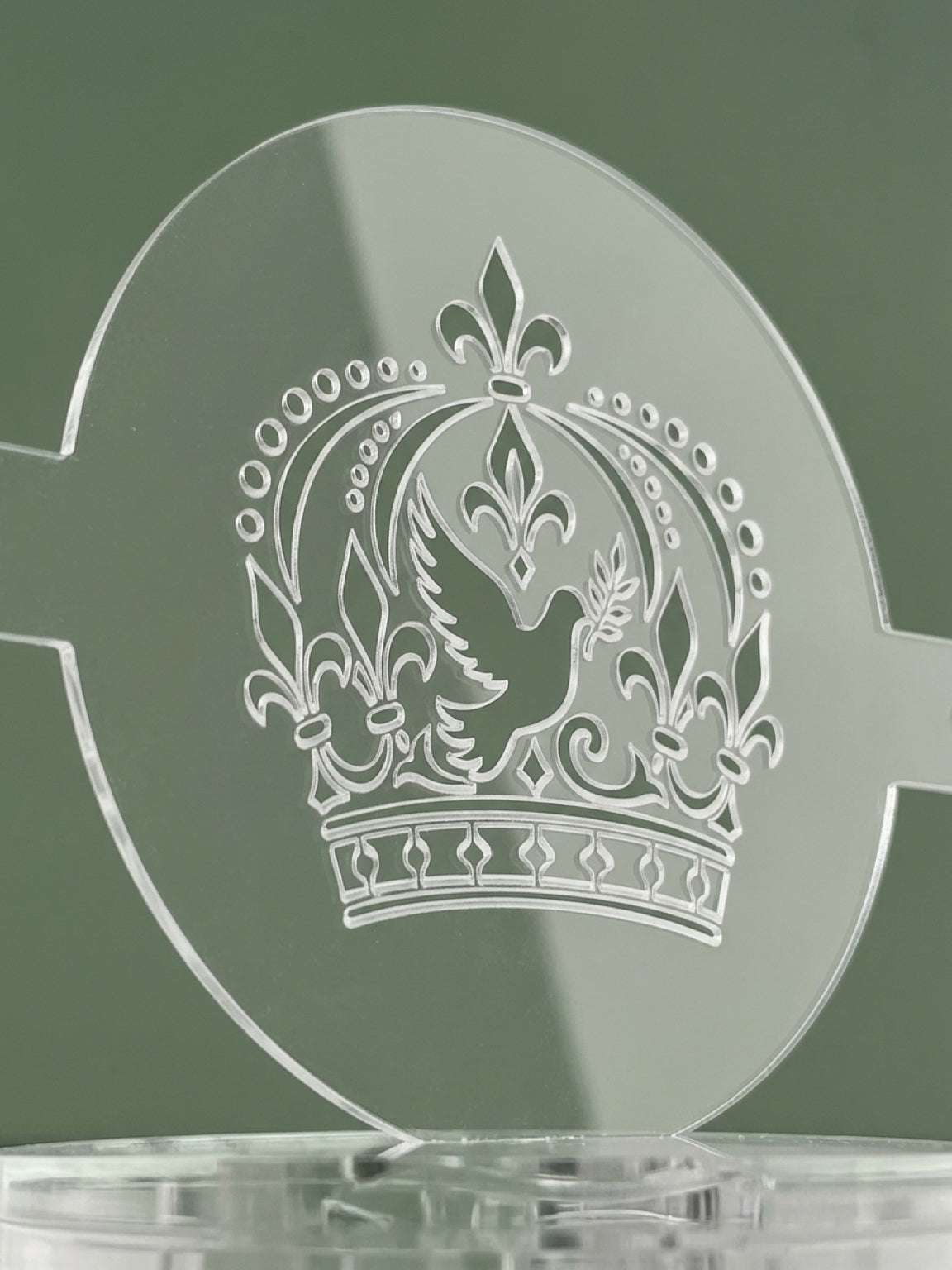 Holy Spirit Crown & Dove Acrylic Food Stencil