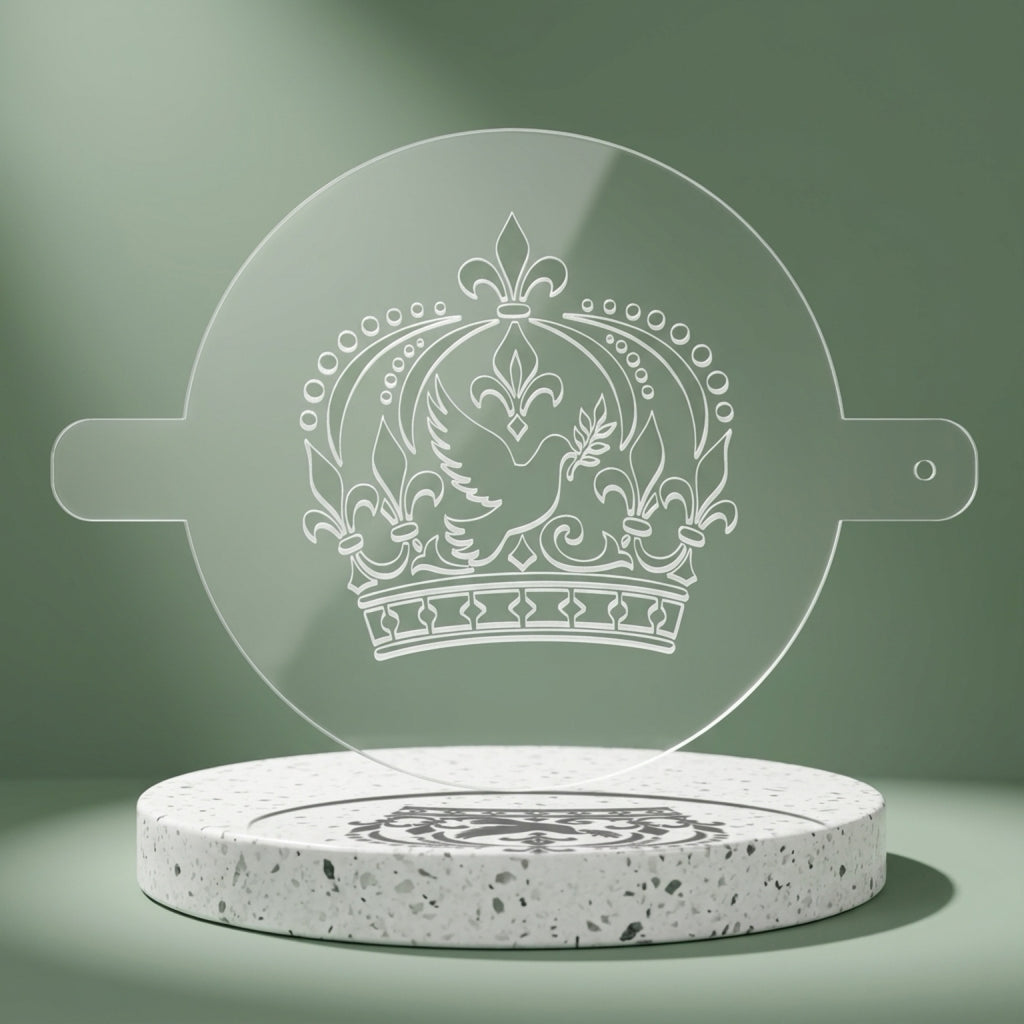 Holy Spirit Crown & Dove Acrylic Food Stencil