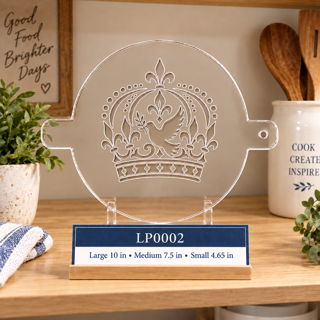 Holy Spirit Crown & Dove Acrylic Food Stencil