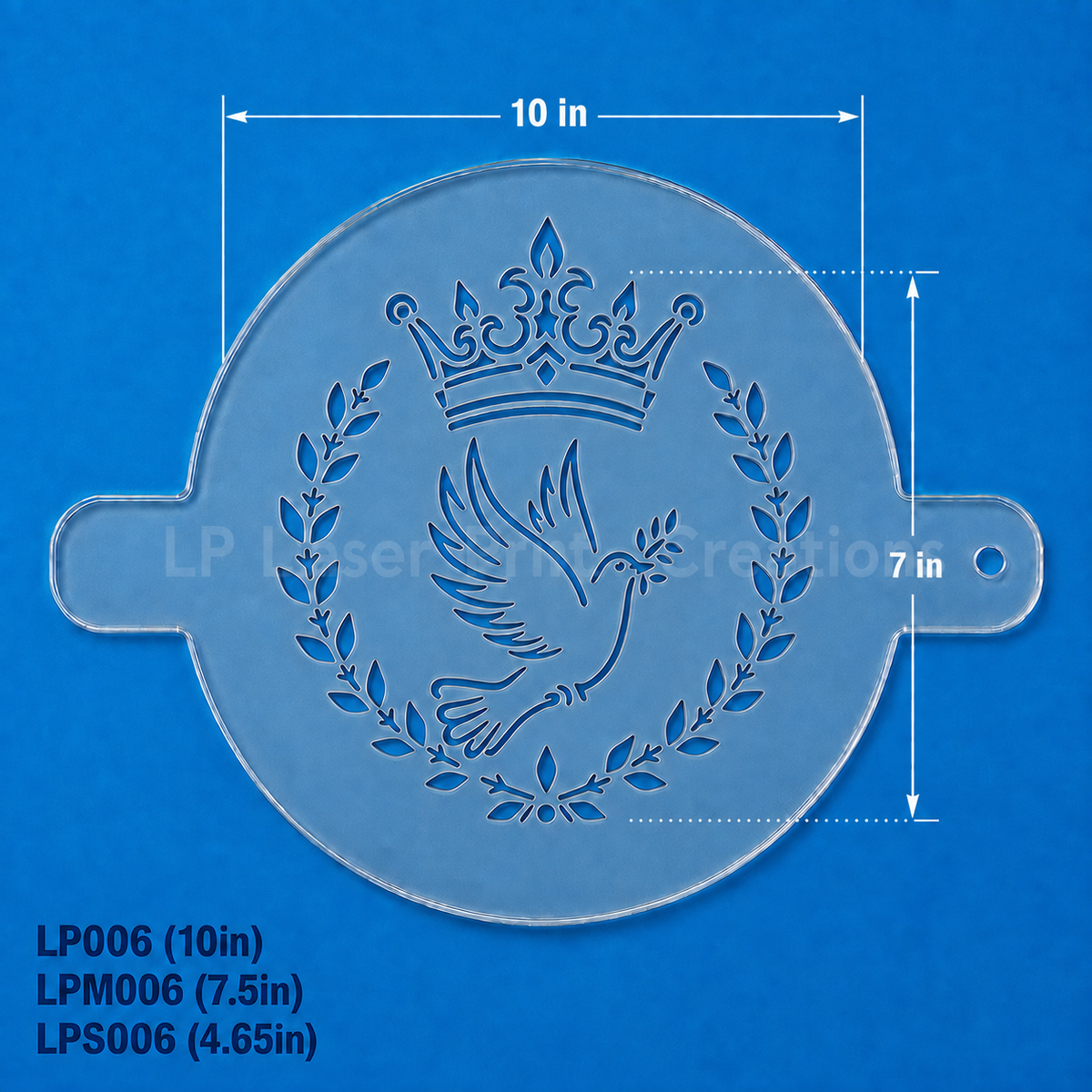 Crown, Dove &amp; Wreath Food Stencil