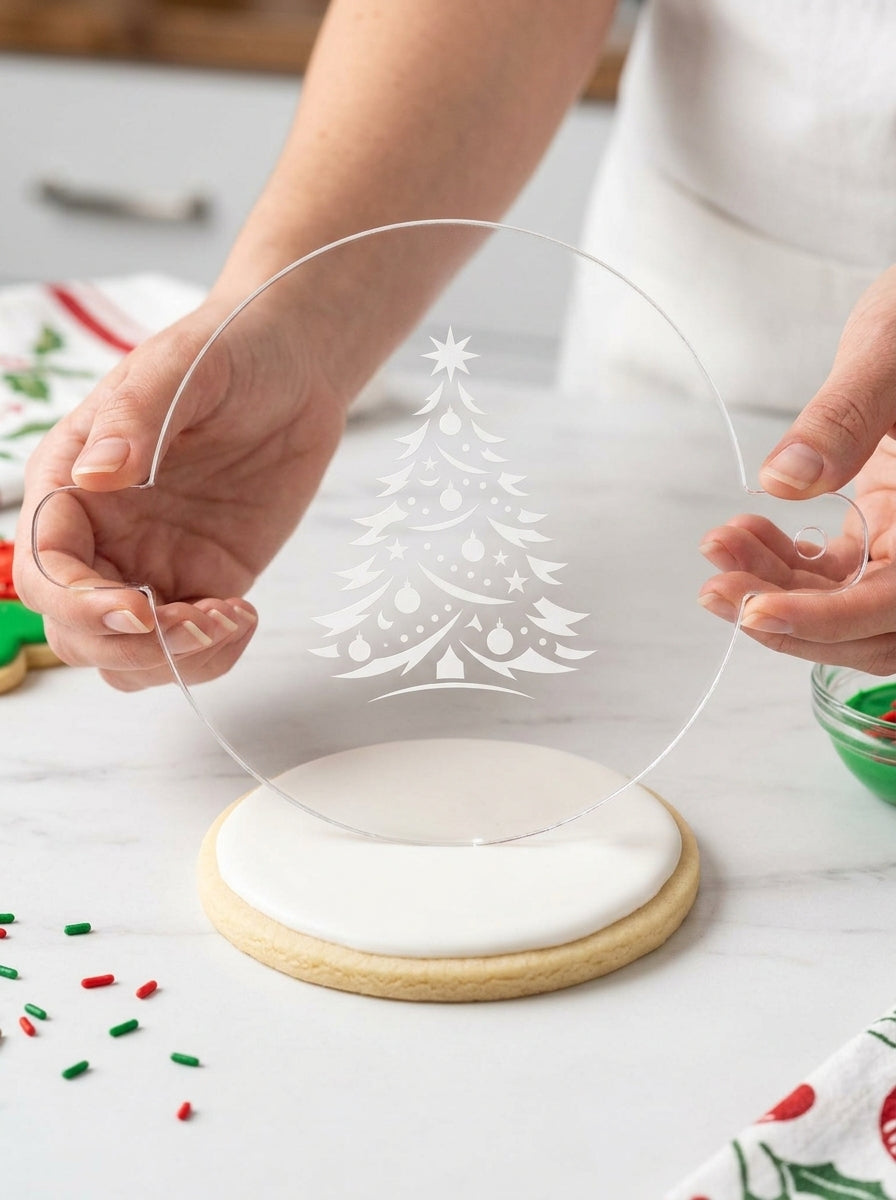 Christmas Tree with Garland Food Stencil