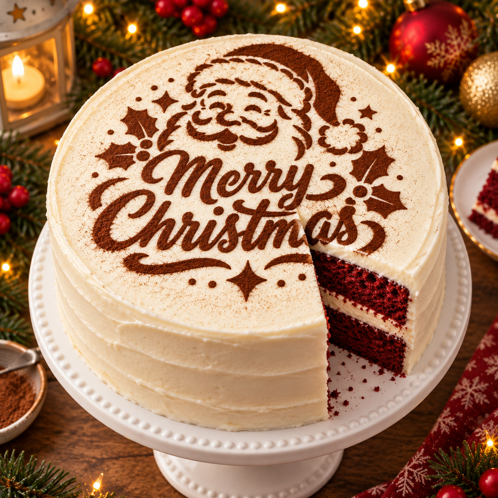 Santa “Merry Christmas” Food Stencil