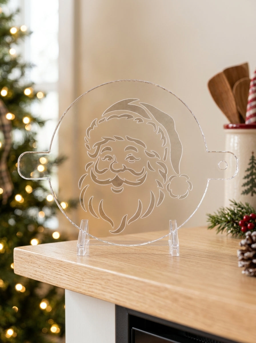 Santa with Open Hat Christmas Food Stencil