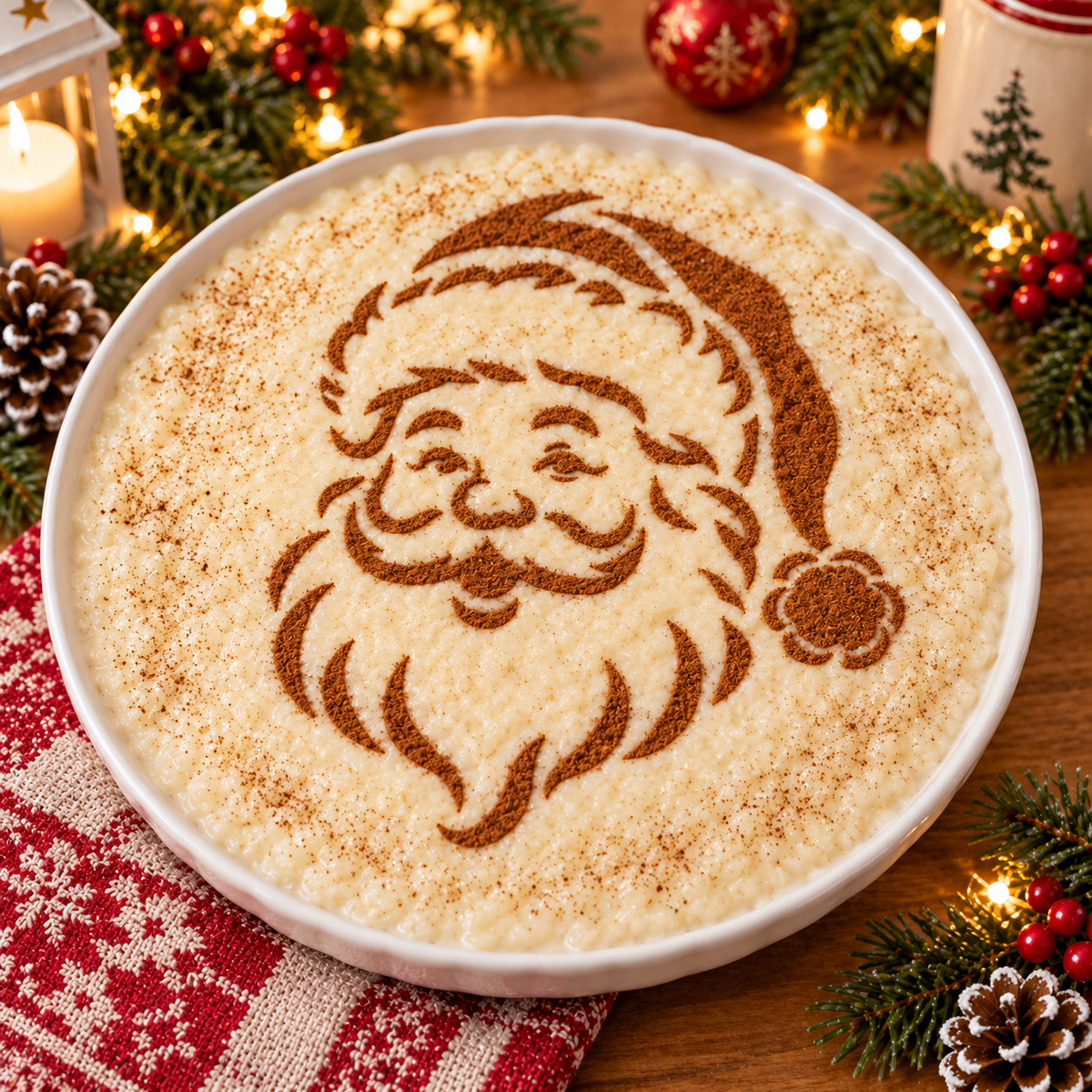 Santa with Open Hat Christmas Food Stencil