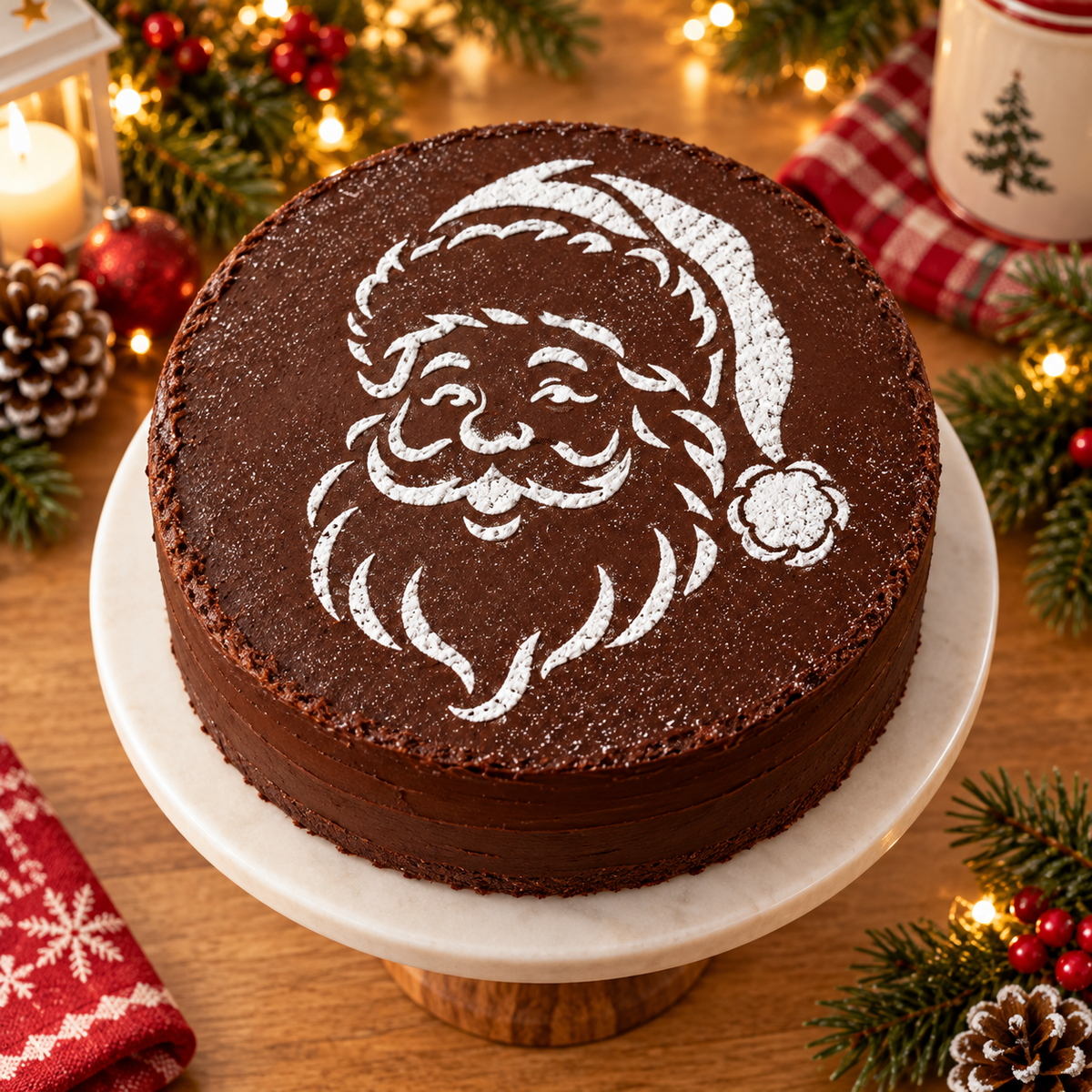Santa with Open Hat Christmas Food Stencil