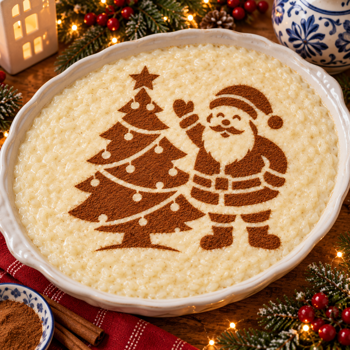 Santa with Christmas Tree Food Stencil – LP0017