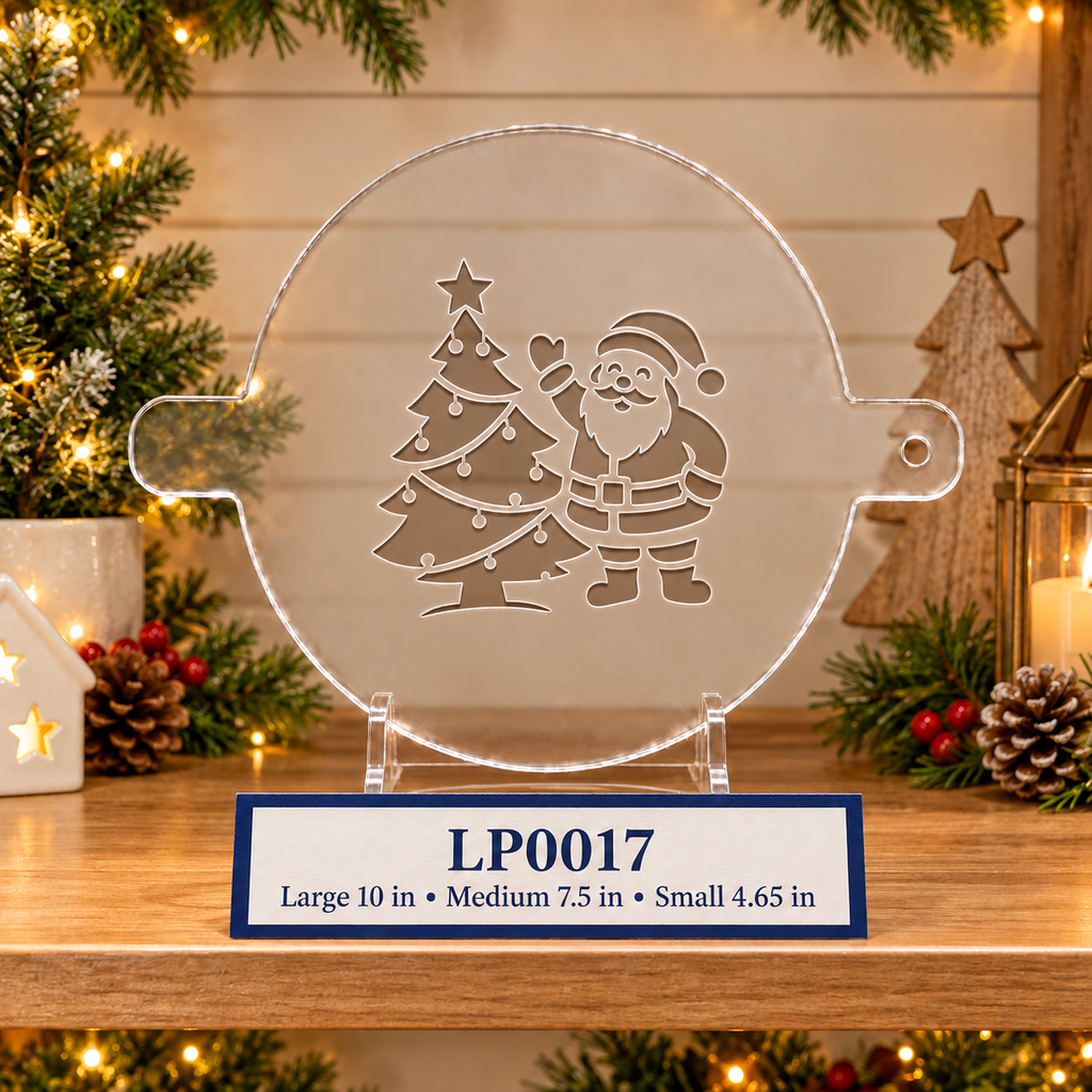 Santa with Christmas Tree Food Stencil – LP0017