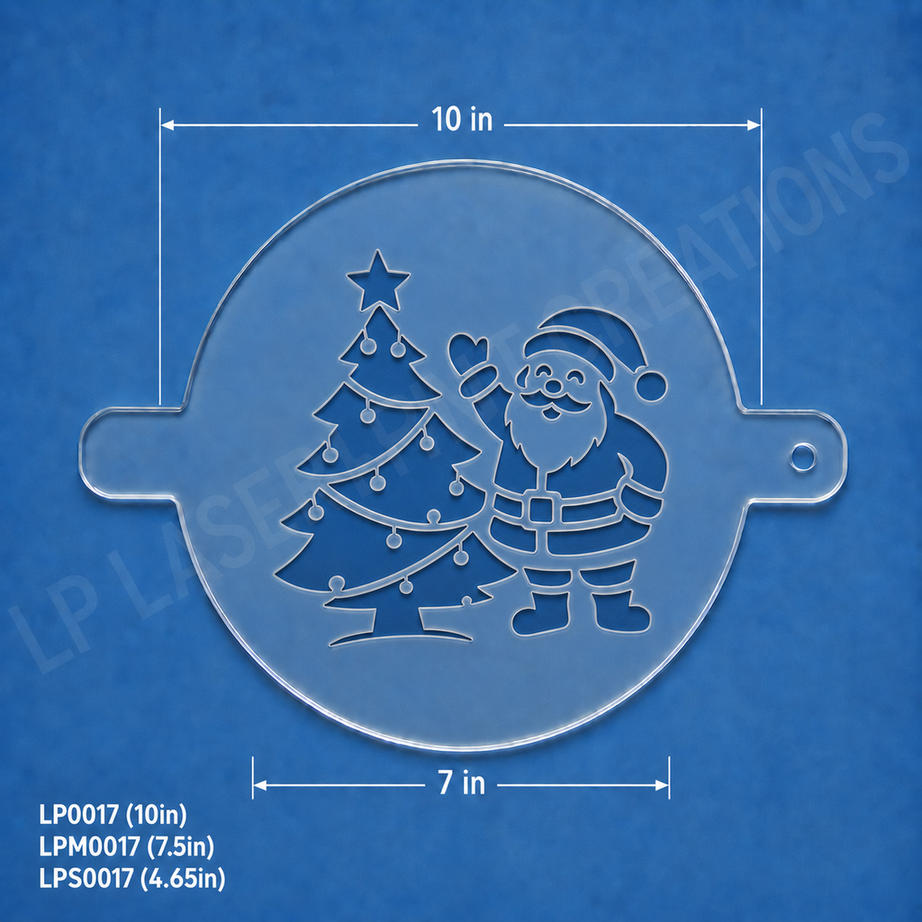 Santa with Christmas Tree Food Stencil – LP0017