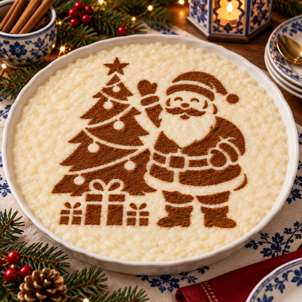 Santa with Christmas Tree &amp; Presents Food Stencil – LP0018