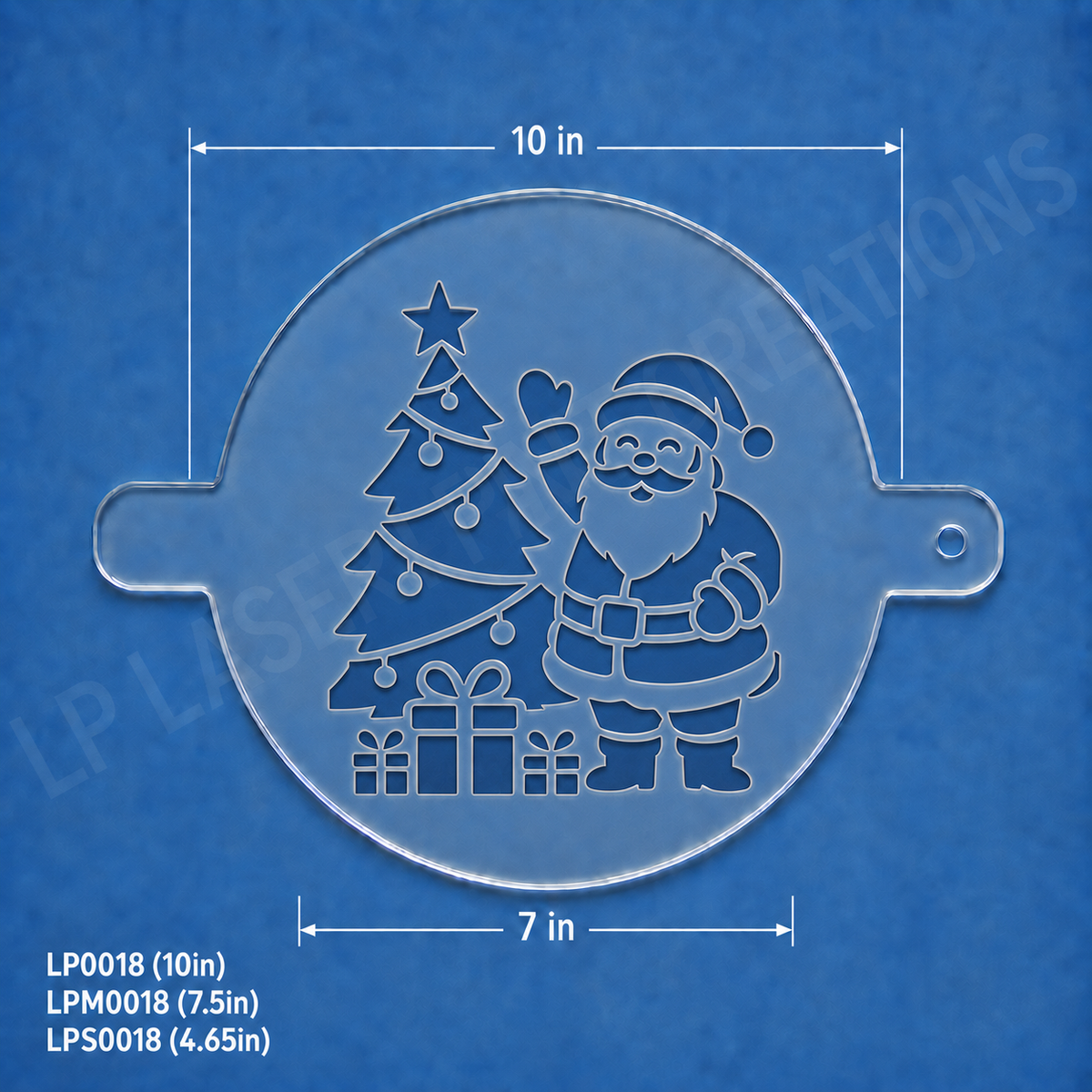 Santa with Christmas Tree &amp; Presents Food Stencil – LP0018