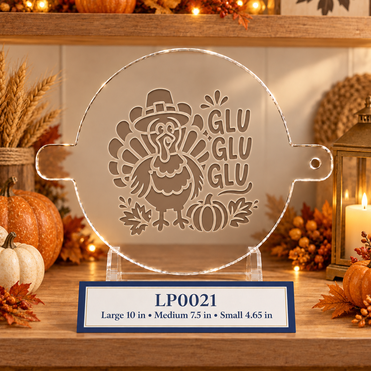GLU GLU GLU Thanksgiving Turkey Food Stencil