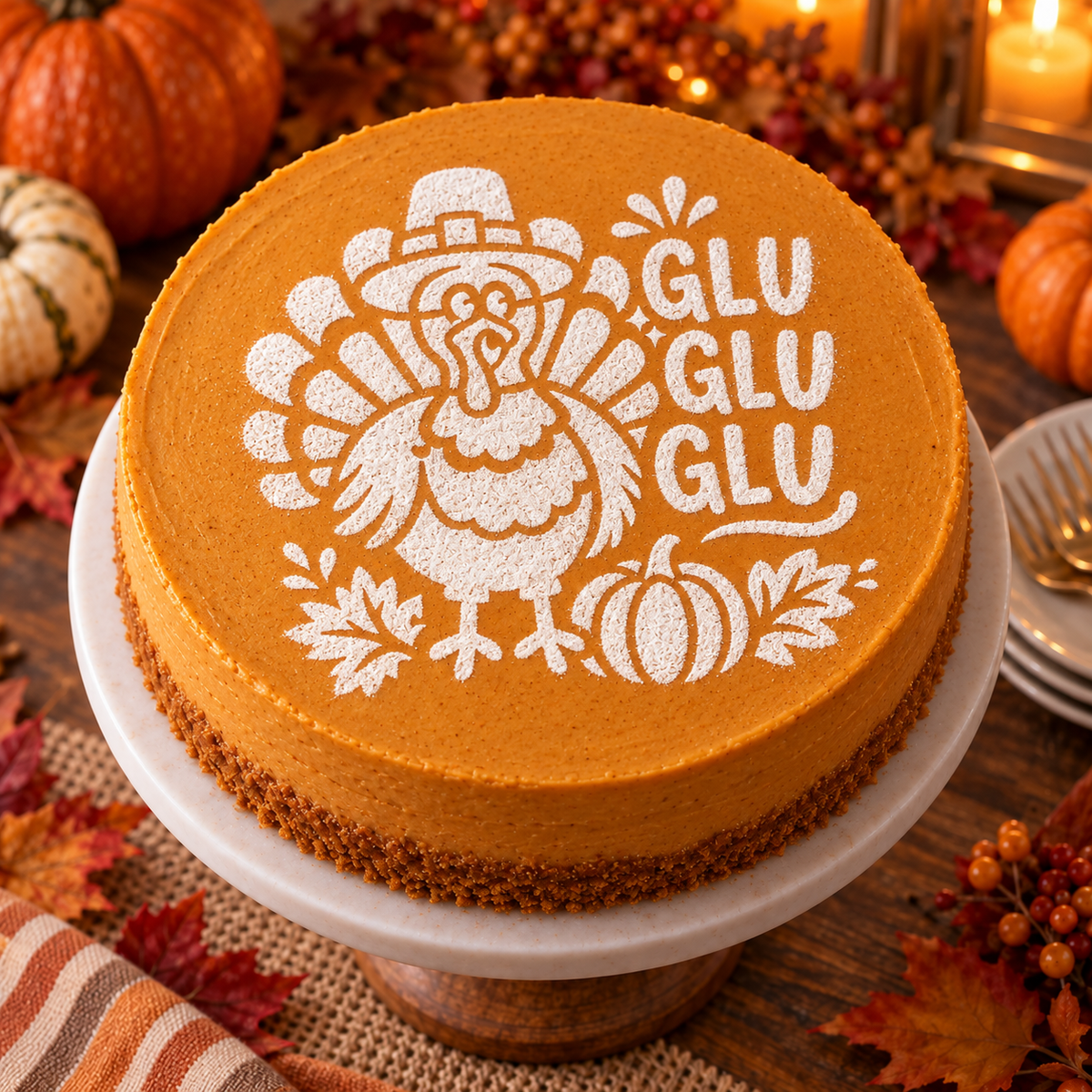 GLU GLU GLU Thanksgiving Turkey Food Stencil