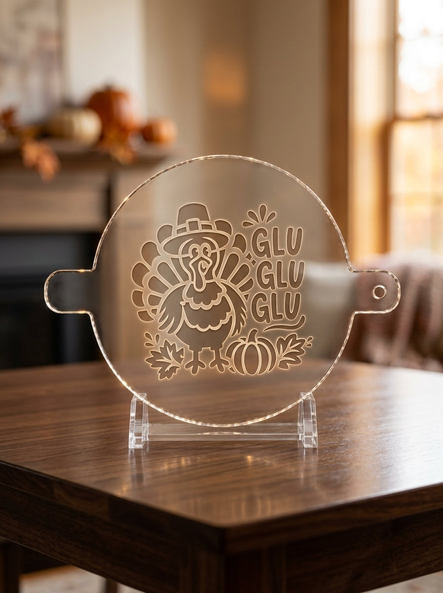 GLU GLU GLU Thanksgiving Turkey Food Stencil