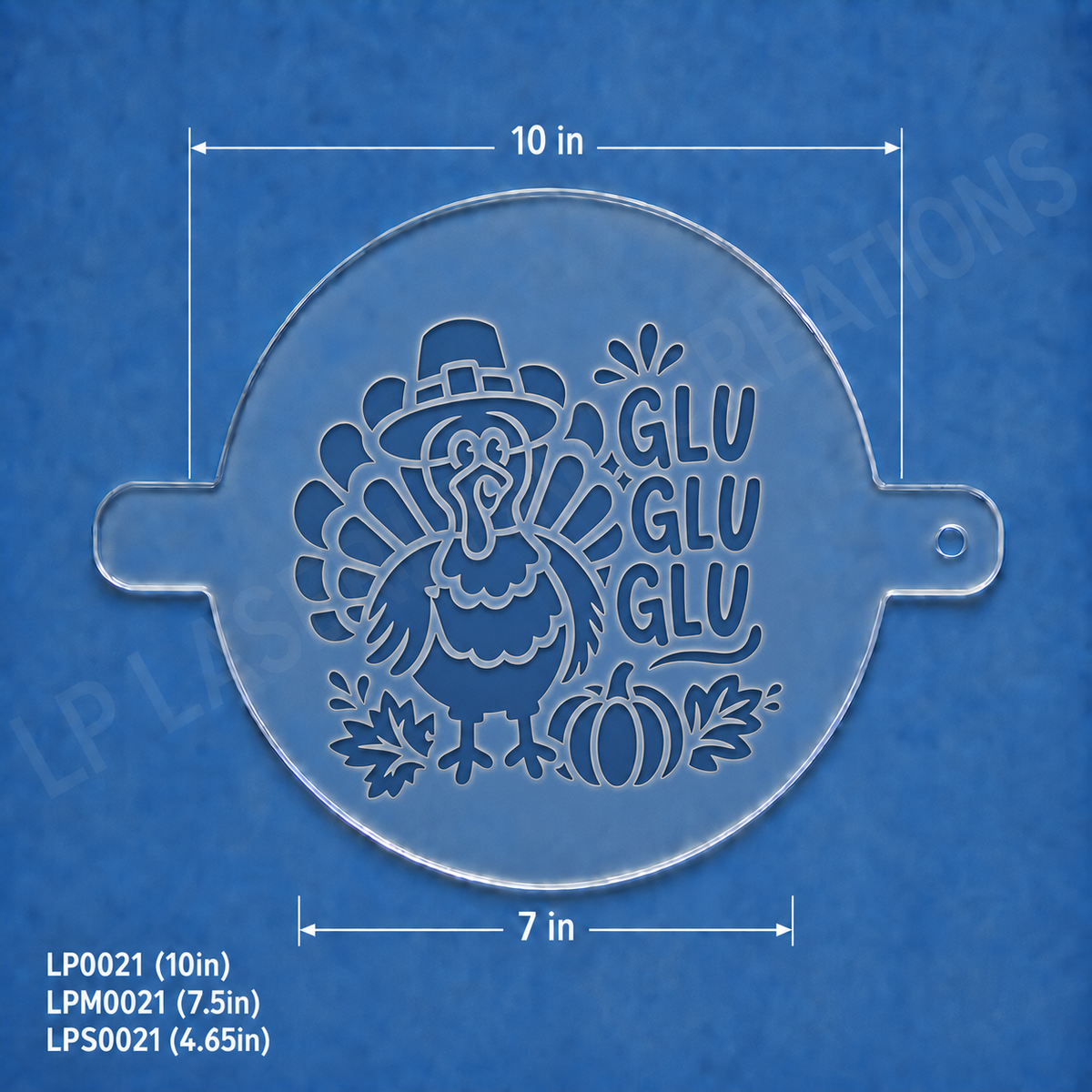 GLU GLU GLU Thanksgiving Turkey Food Stencil