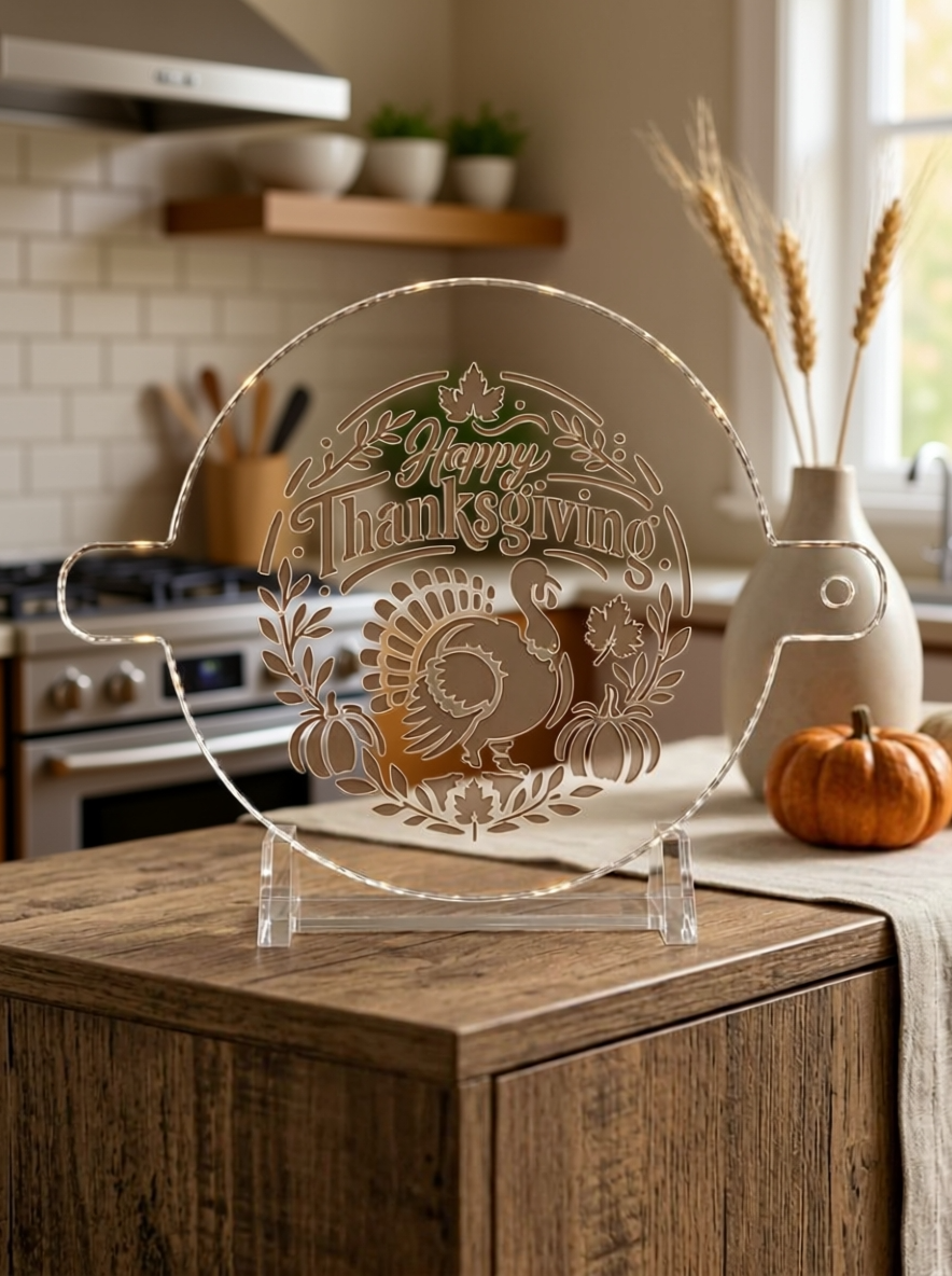 Happy Thanksgiving Turkey Food Stencil