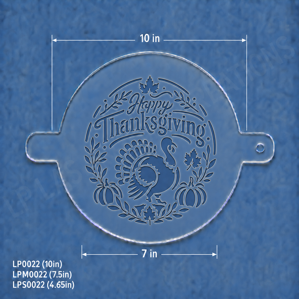 Happy Thanksgiving Turkey Food Stencil