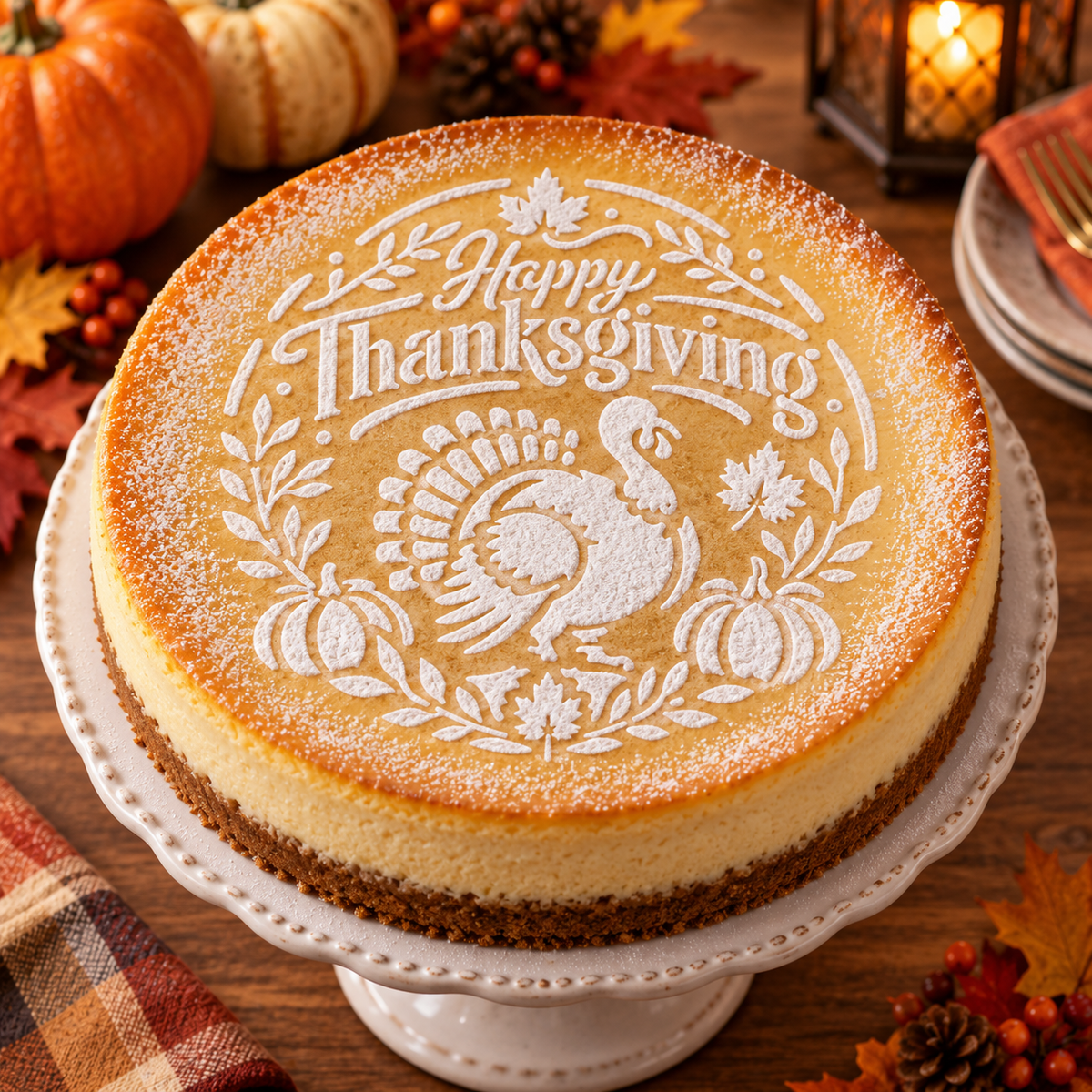 Happy Thanksgiving Turkey Food Stencil