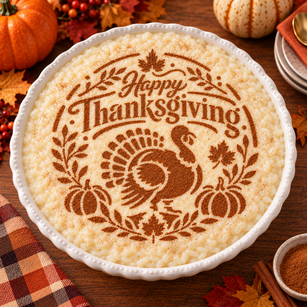 Happy Thanksgiving Turkey Food Stencil