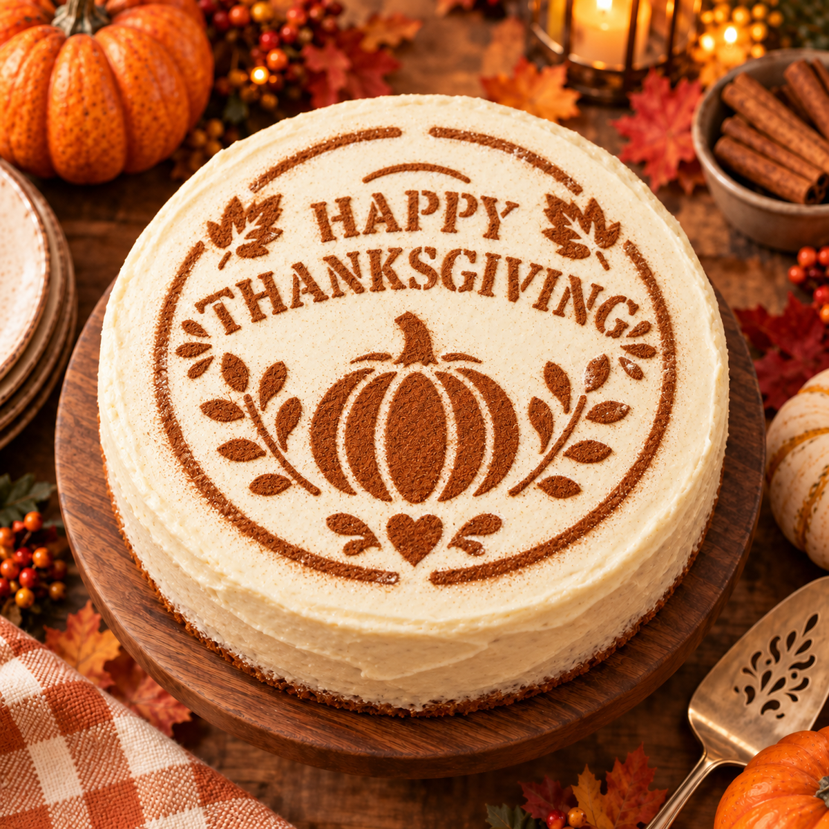 Happy Thanksgiving Pumpkin Food Stencil