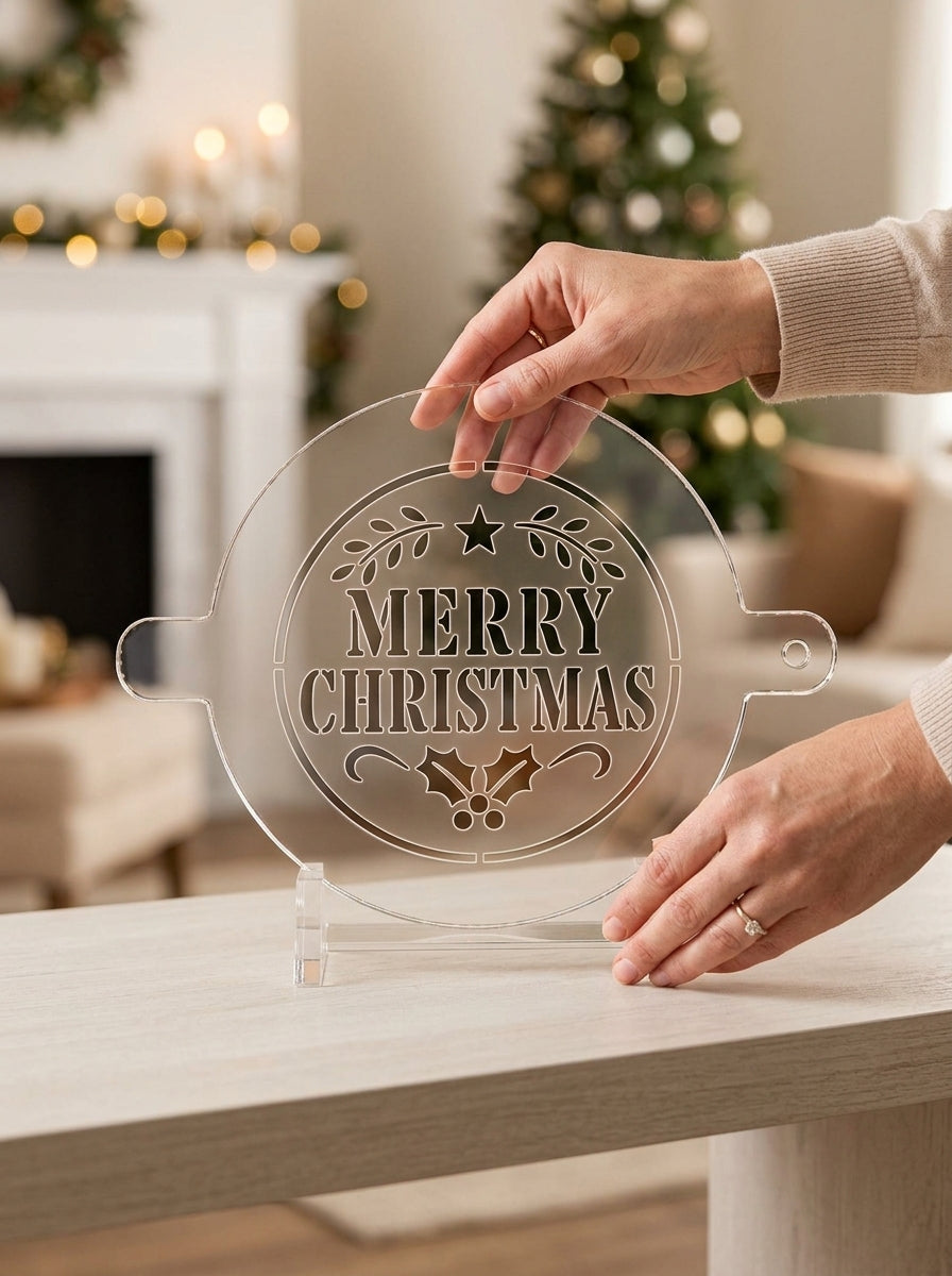 Merry Christmas Food Stencil