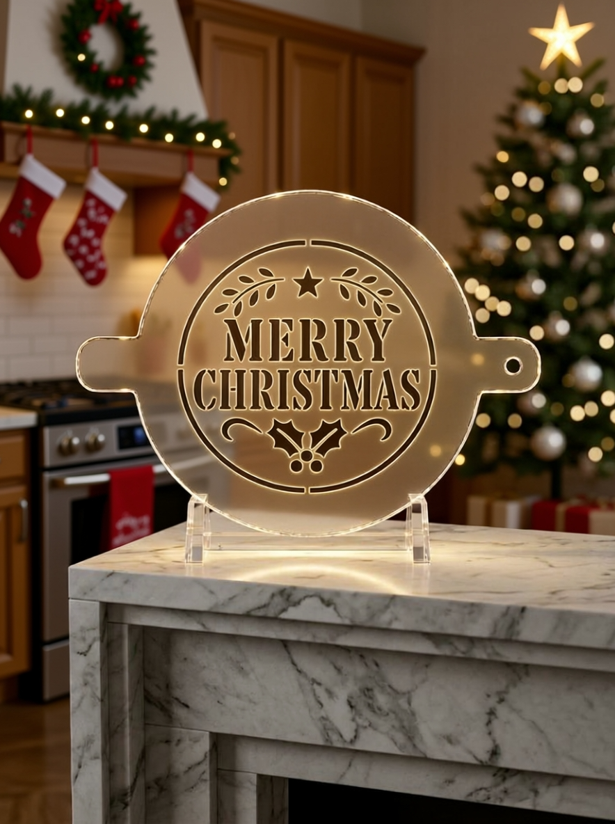 Merry Christmas Food Stencil