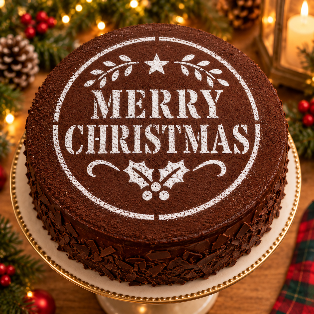 Merry Christmas Food Stencil