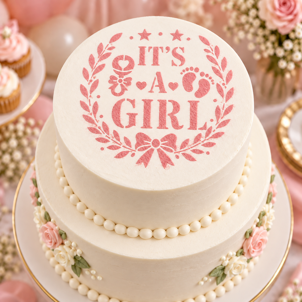 It’s a Girl Baby-Shower Food Stencil