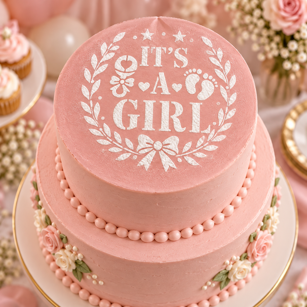 It’s a Girl Baby-Shower Food Stencil