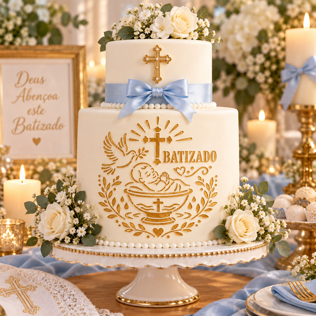PORTUGUESE Batizado Baptism Food Stencil