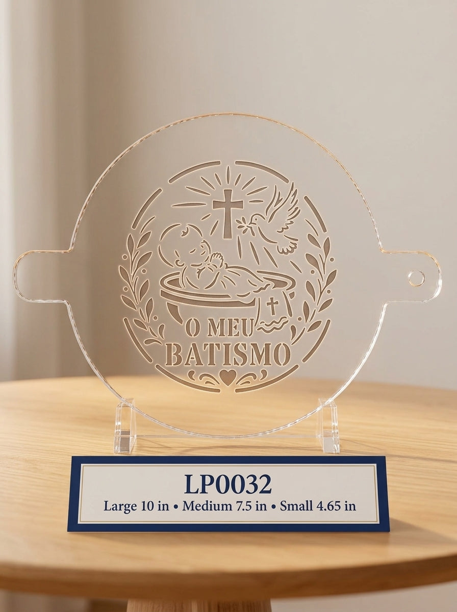 Portuguese “O Meu Batismo” Baptism Food Stencil