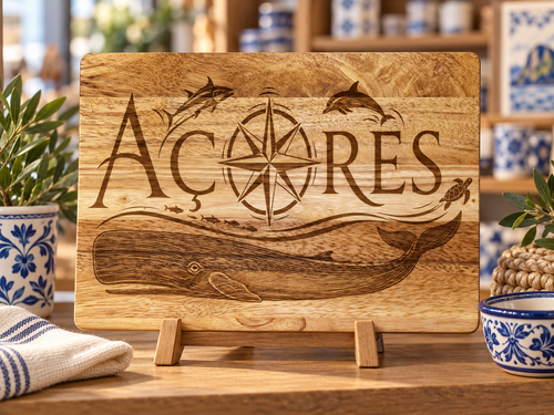 Açores Whale Rubberwood Cutting Board