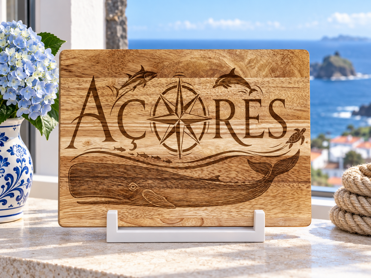 Açores Whale Rubberwood Cutting Board