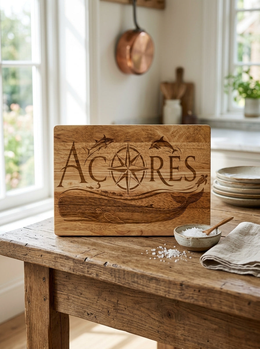 Açores Whale Rubberwood Cutting Board