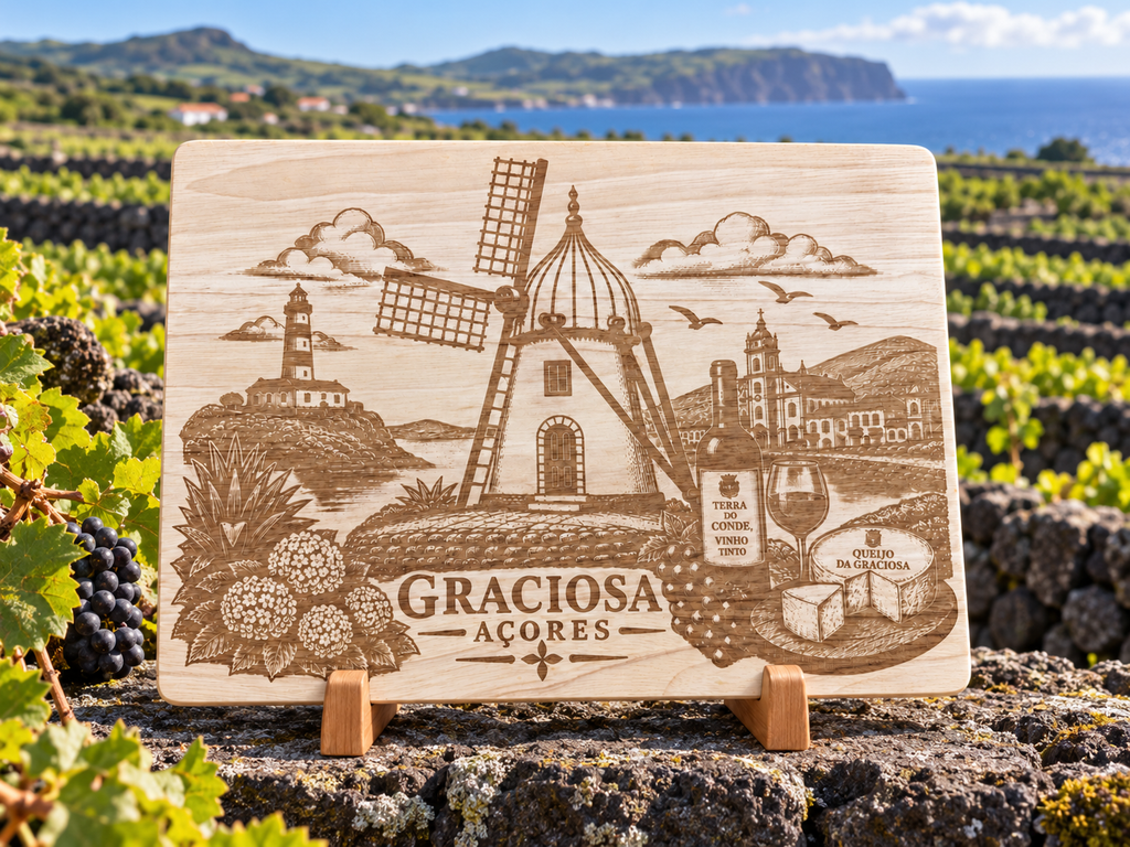 Graciosa, Açores Engraved Cutting & Charcuterie Board