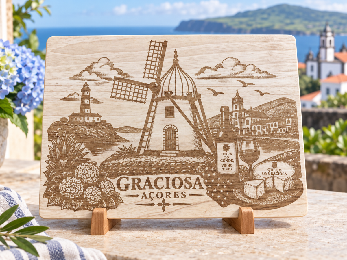Graciosa, Açores Engraved Cutting & Charcuterie Board