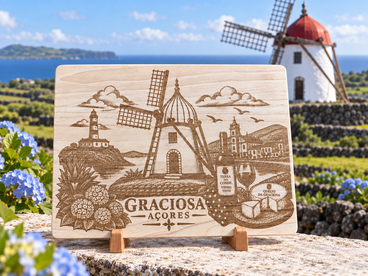 Graciosa, Açores Engraved Cutting & Charcuterie Board
