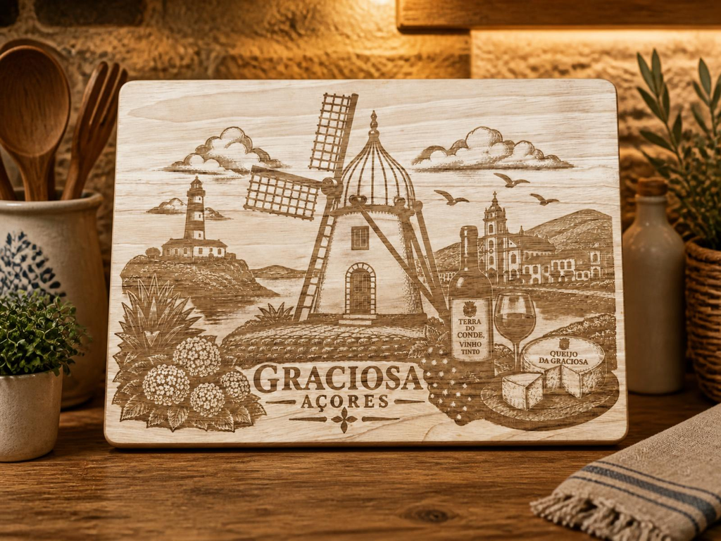 Graciosa, Açores Engraved Cutting & Charcuterie Board