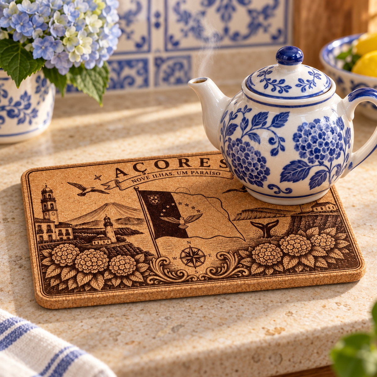 Personalized Açores Cork Trivet