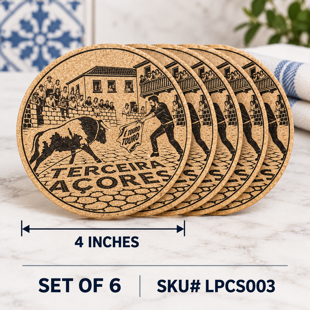 Terceira Açores Cork Coaster Set – Set of 6