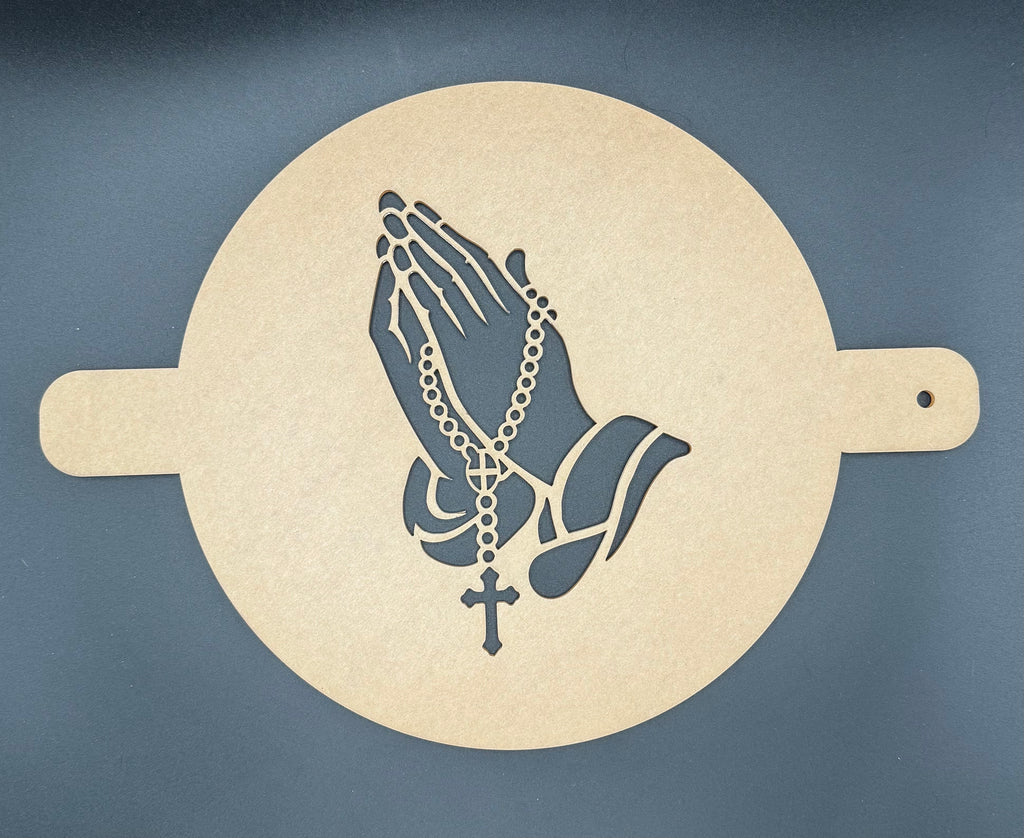 Praying Hands & Rosary Food Stencil